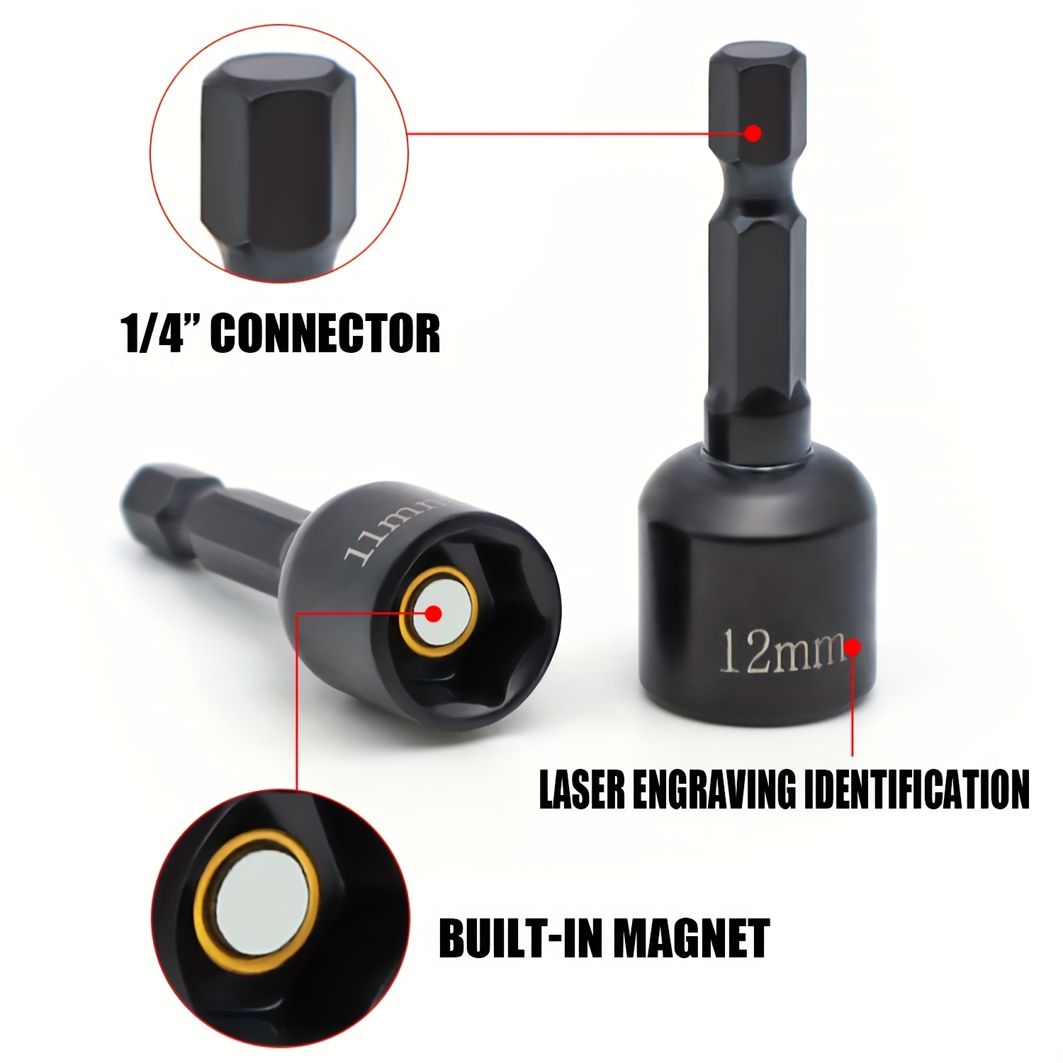 9Pcs Metric Nut Driver Bit Set - Power Tools Used 评论和价格