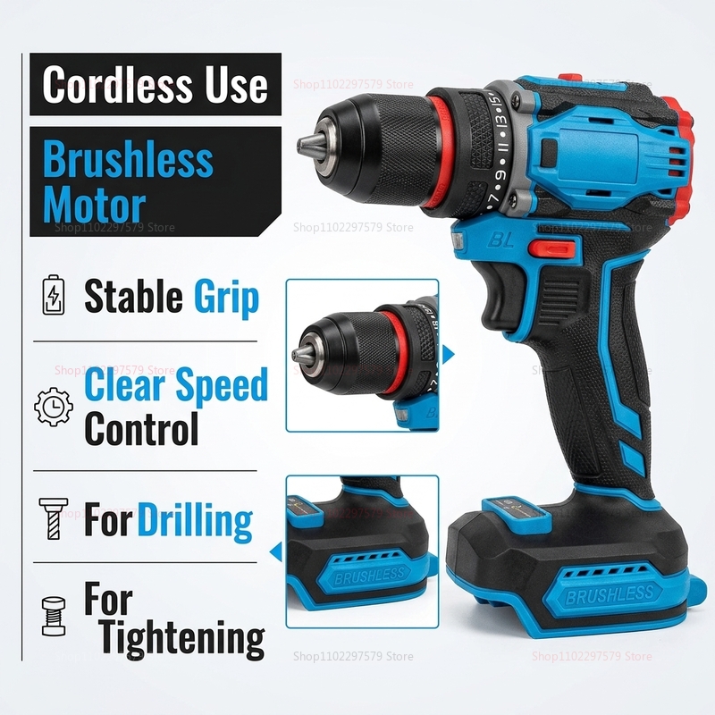 Brushless Cordless Electric Dr - Power Tools For Construction 评论和价格